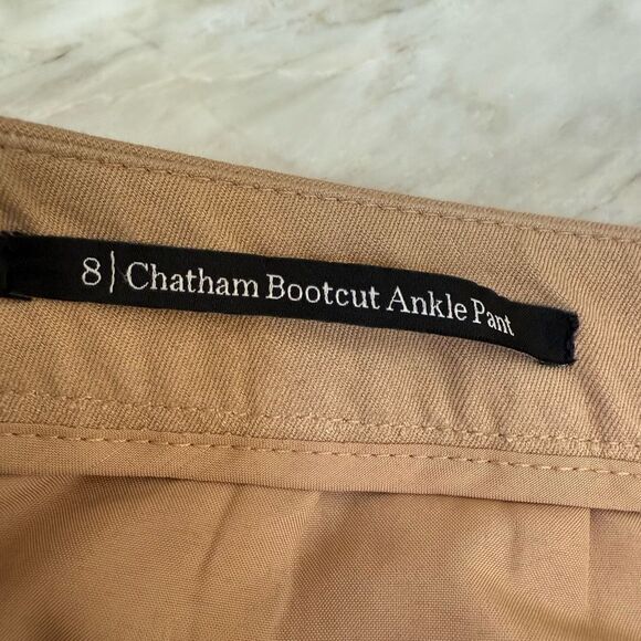 TALBOTS CHATHAM BOOTCUT ANKLE PANTS cotton stretch tan size 8 - Picture 5 of 10